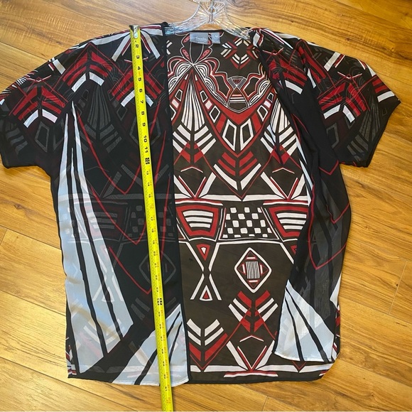 Chico’s Traveler’s Collection Kimono Size Small/Medium red black - Picture 6 of 7